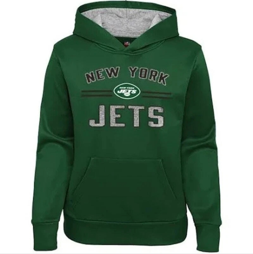 NFL Team Apparel Girls' New York Jets Green Hoodie
